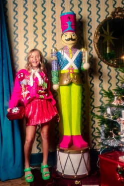 Kids Hot Pink Gingerbread Cardigan