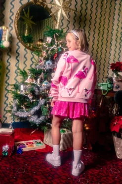 Kids Hot Pink Pleat Swing Shorts