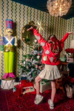 Kids Ivory Rainbow Leather Swing Shorts