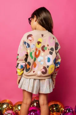 Kids Ivory Rainbow Leather Swing Shorts