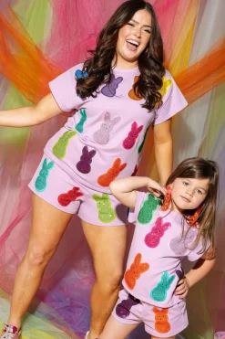 Kids Lavender Multi Peeps Top