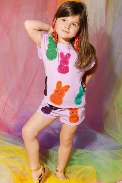 Kids Lavender Multi Peeps Top
