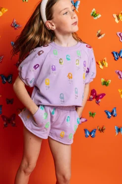 Kids Lavender 'Q' All Over Top