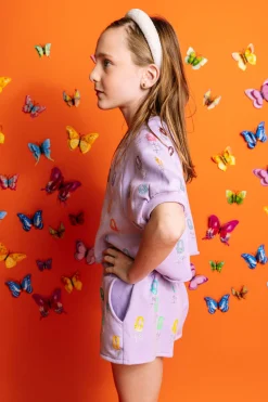 Kids Lavender 'Q' All Over Short