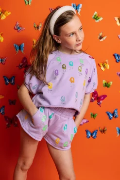 Kids Lavender 'Q' All Over Top