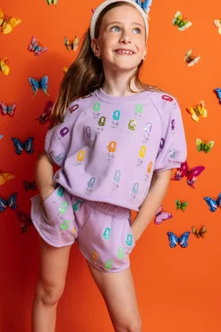 Kids Lavender 'Q' All Over Top