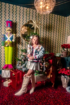 Kids Light Blue Nutcracker And Clara Cardigan