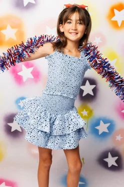 Kids Light Blue Star Smocked Tank