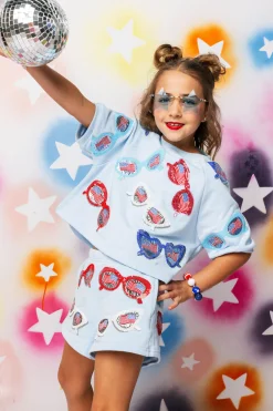 Kids Light Blue USA Sunglass Top