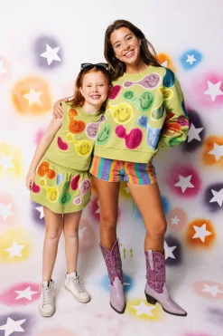 Kids Light Green Groovy Smiley Tank