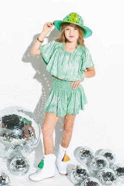 Kids Light Green/Silver Swing Shorts