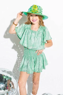Kids Light Green/Silver Swing Shorts