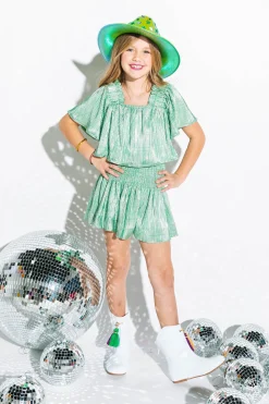 Kids Light Green/Silver Swing Shorts