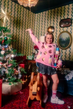 Kids Light Pink Milk & Cookies Sweatshirt