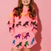 Kids Neon Pink Horse All Over Short