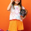 Kids Orange/Gold Ribbed Skort
