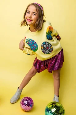 Kids Pale Yellow Easter Egg Sweatshirt