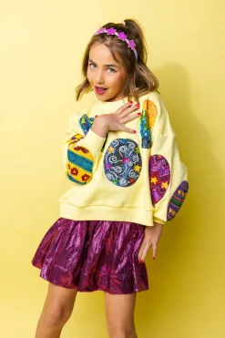 Kids Pale Yellow Easter Egg Sweatshirt