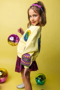 Kids Pale Yellow Easter Egg Sweatshirt