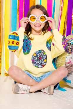 Kids Pale Yellow Easter Egg Sweatshirt