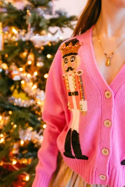 Kids Pink Nutcracker Cardigan