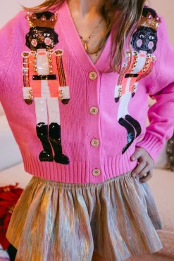 Kids Pink Nutcracker Cardigan