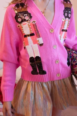 Kids Pink Nutcracker Cardigan