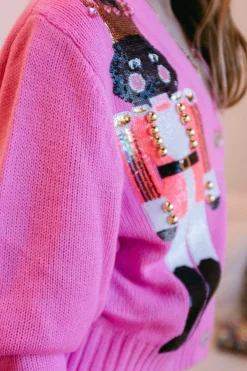 Kids Pink Nutcracker Cardigan