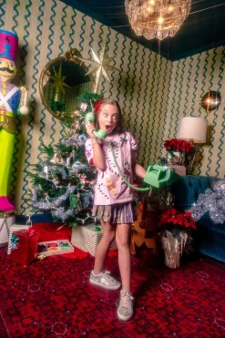 Kids Pink Rainbow Candy Canes Tee