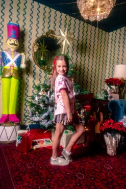 Kids Pink Rainbow Candy Canes Tee