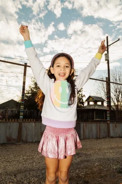 Kids Pink/Silver Swing Shorts