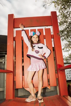 Kids Pink/Silver Swing Shorts