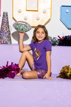Kids Purple Football Tee