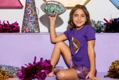 Kids Purple Football Tee