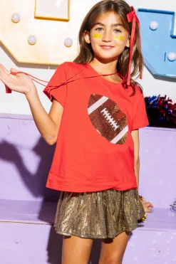 Kids Red & Gold Football Tee
