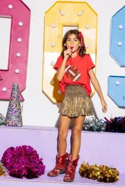 Kids Red & Gold Football Tee