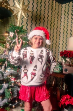 Kids Red & Silver Pleat Swing Shorts