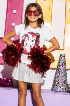 Kids Red & White Fringe Boot Tee