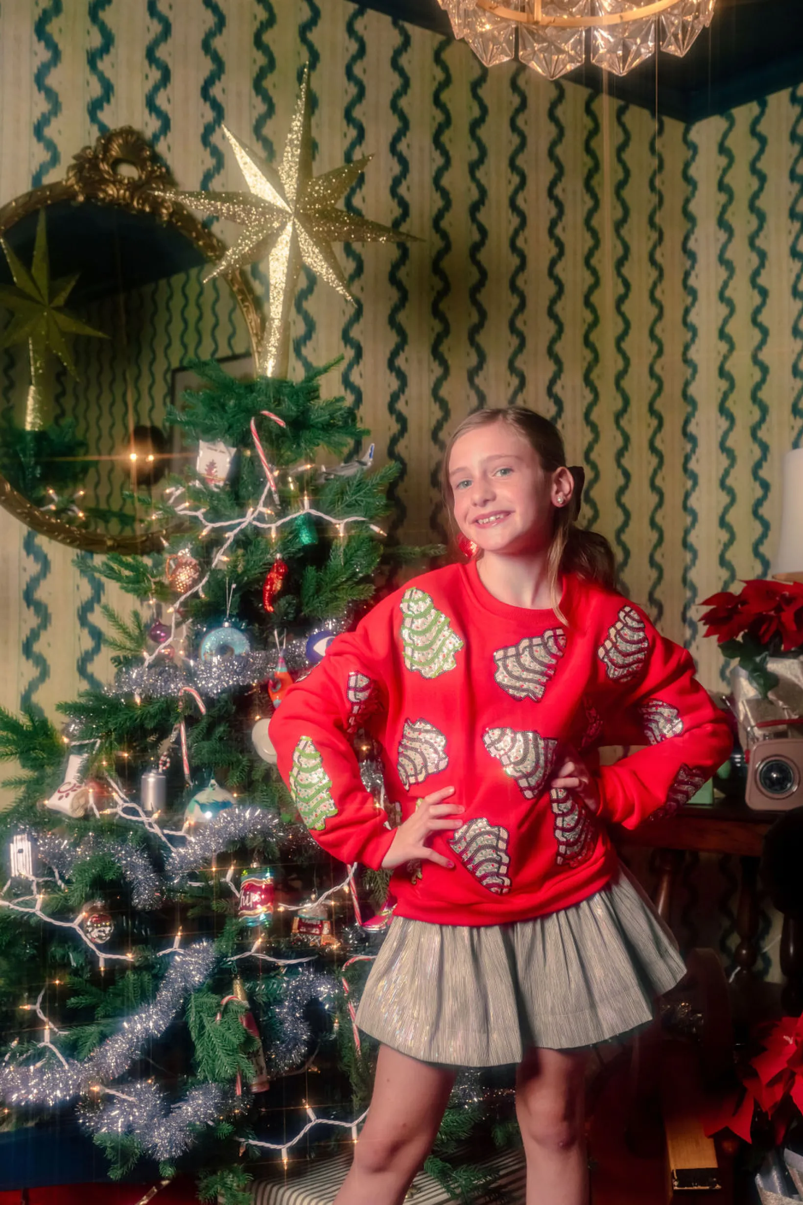 Kids Red Little Debbie Trees Sweatshirt