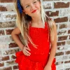Kids Red Star Smocked Tank