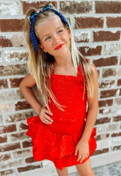 Kids Red Star Smocked Tank