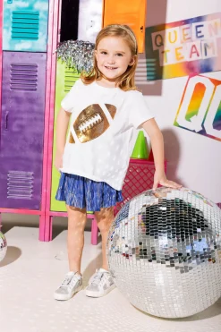 Kids Royal & Gold Pleat Swing Shorts