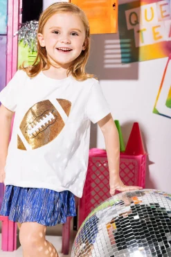 Kids Royal & Gold Pleat Swing Shorts