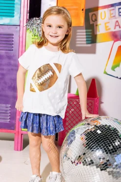 Kids Royal & Gold Pleat Swing Shorts