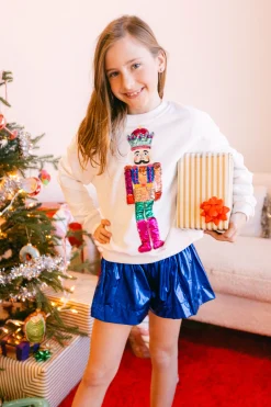 Kids Royal Blue Metallic Swing Shorts