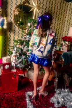 Kids Royal Blue Metallic Swing Shorts