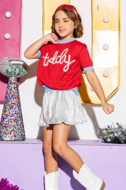 Kids Silver Python Skort