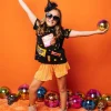 Kids Tangerine Pleat Swing Shorts
