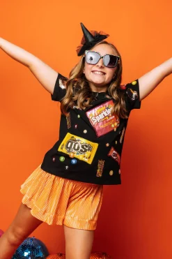 Kids Tangerine Pleat Swing Shorts