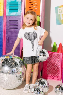 Kids White Elephant Head Tee